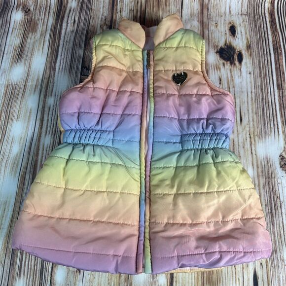 Juicy Couture Other - Juicy Couture Kids Girls Size 4 Rainbow Quilted Puffer Vest Jacket Coat